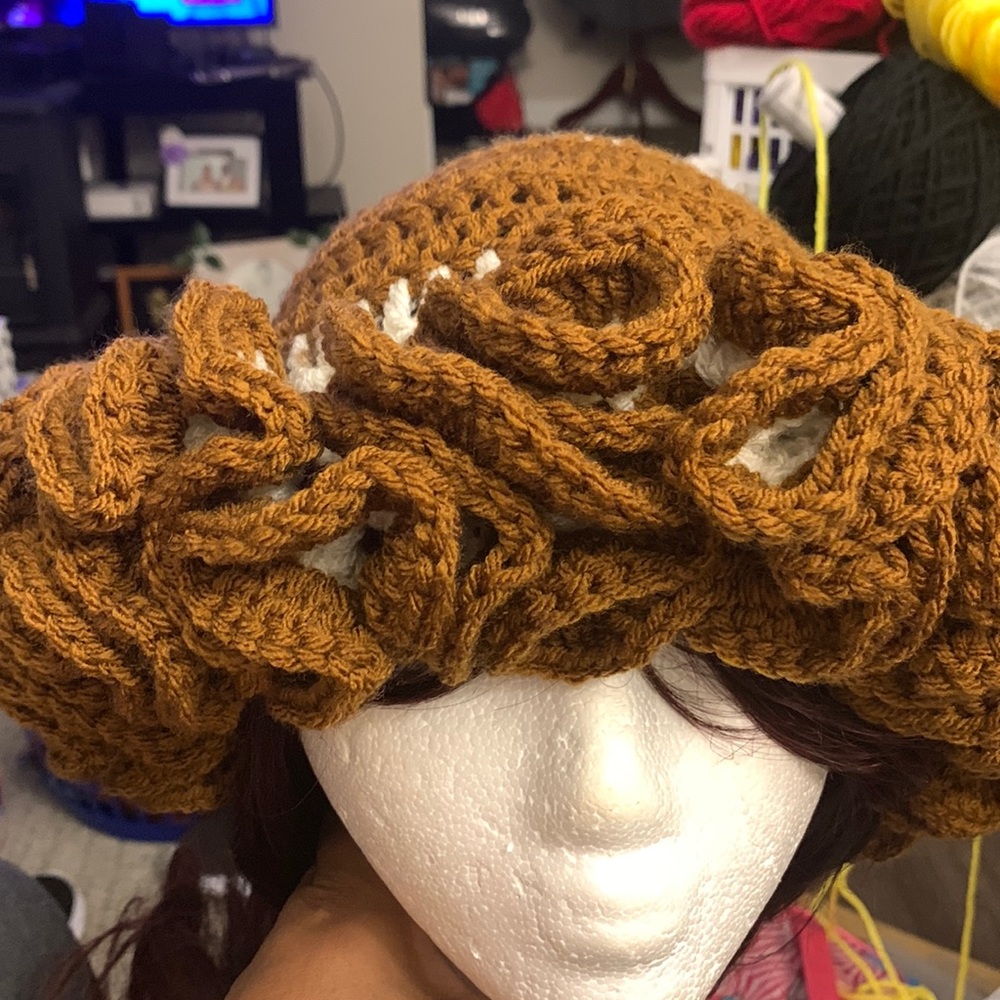 Crochet ruffled hats